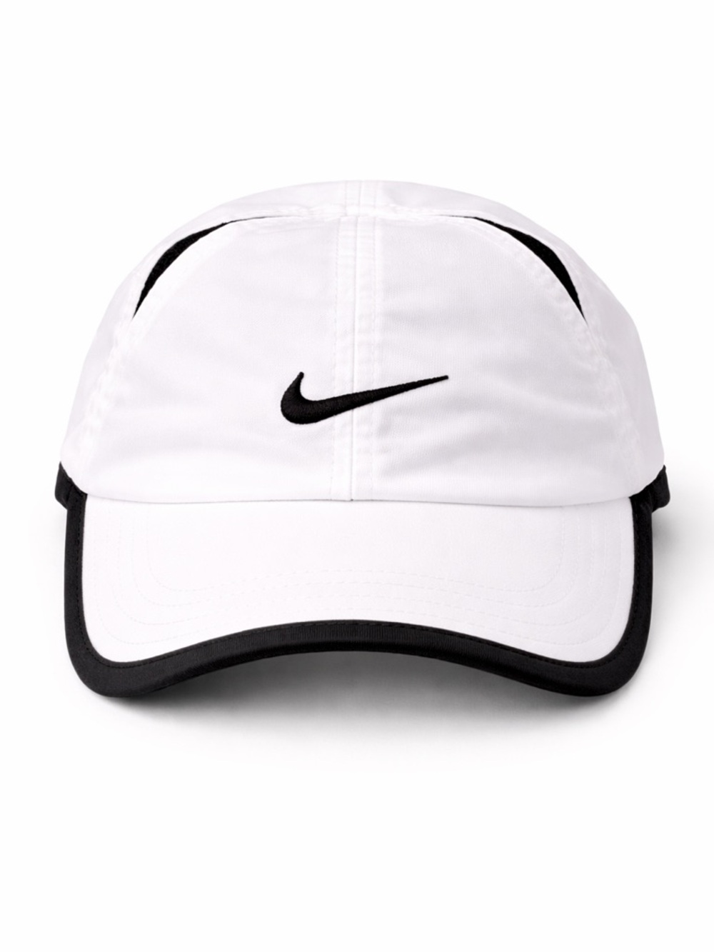 Nike Dri-FIT Featherlight Running Cap White Black Adjustable Hat Lightweight
